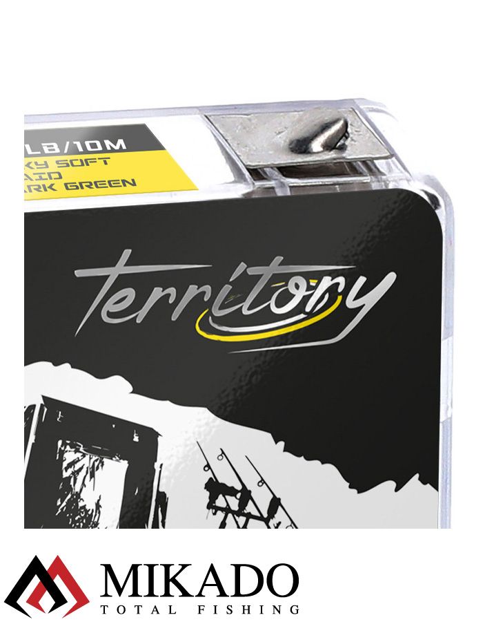 Поводочный плетеный шнур Mikado Territory SILKY SOFT BRAID мягкий 20LB (10 м) тёмно-зелёный