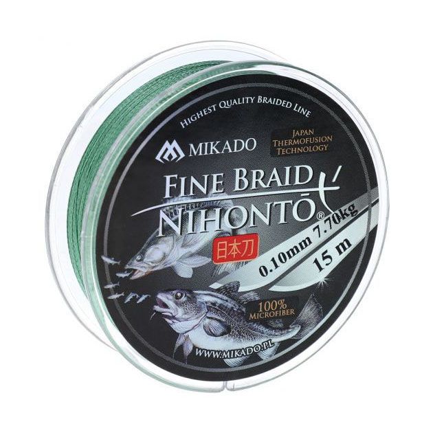 Плетеный шнур Mikado NIHONTO FINE BRAID  025 GREEN ( 15 м)