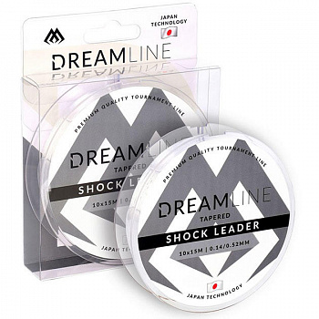 Шок лидер конусный Mikado DREAMLINE TAPERED SHOCK LEADER (0.14-0.52 мм/10 шт x 15 м) прозрачный